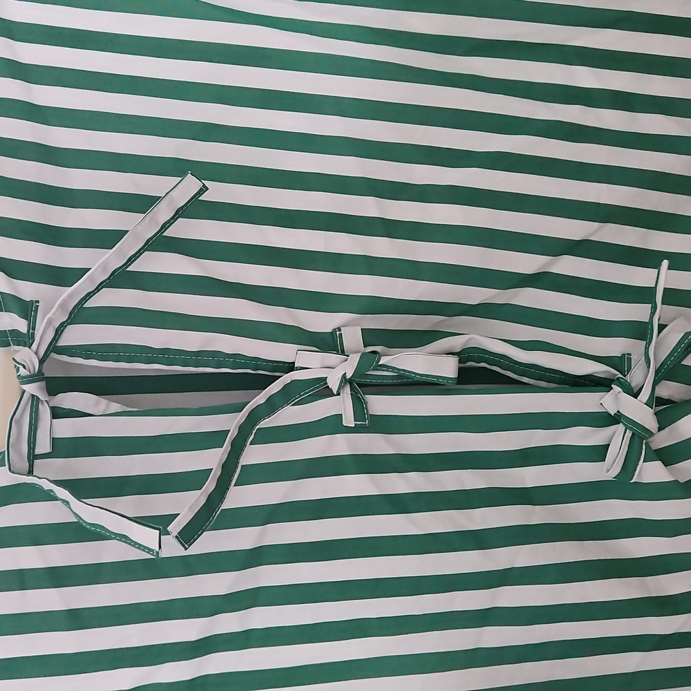 Marc New York Green and White Striped Blouse